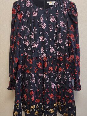 Boden Lyla Black Floral Long Sleeve Dress Size 4R